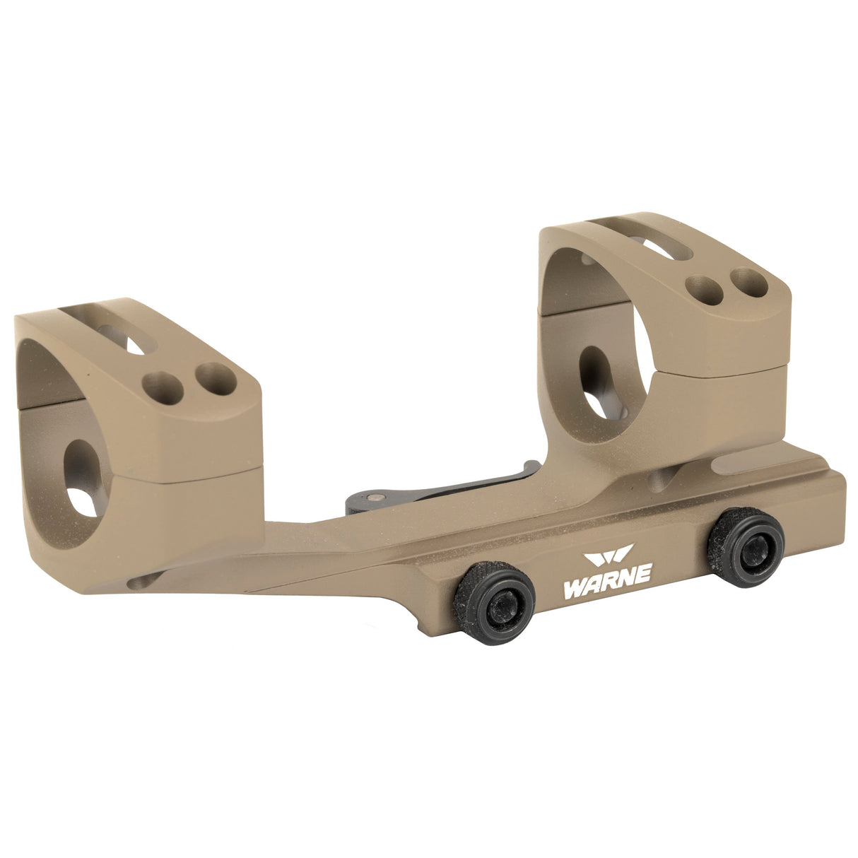Warne Quick Detach 34mm Cantilever Scope Mount Rings in Flat Dark Earth - 1