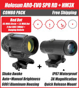 Holosun ARO-EVO-SPR-RD & HM3X Combo Kit with Hard Case (SPR Red Dot + 3x Magnifier Combo)