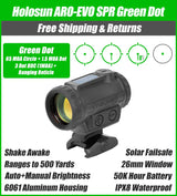 Holosun ARO-EVO Green SPR Reticle, BDC (Drop Compensation Reticle), 26mm Housing, Shake Awake, 1/3 Co-Witness - ARO-EVO-SPR-GR