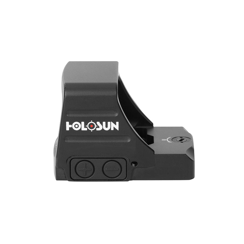Holosun 407 COMP Gold, Huge Competition Window, RMR Footprint, 6 MOA Red Dot, Side Battery - HE407COMP-GD6