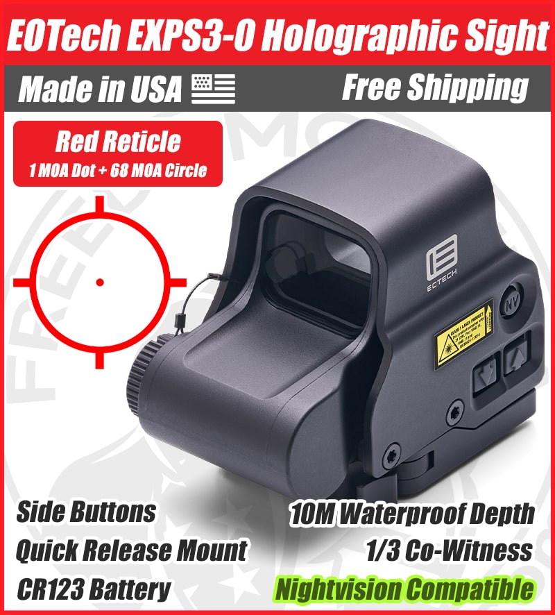 EOTech EXPS3-0 Holographic Red Dot Sight, 1 MOA Dot, 68 MOA