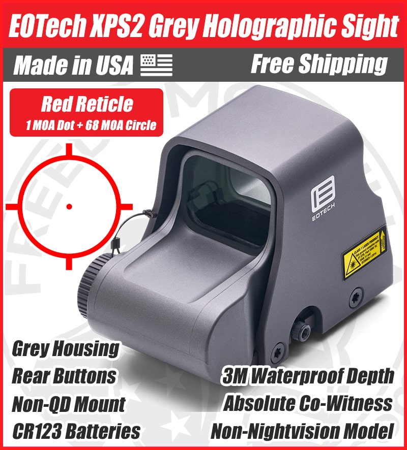 EOTECH ホロサイト XPS2-0Grey EOTech XPS2 Grey Housing Holographic Red Dot Sight, 1 MOA Dot, 68