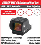 EOTECH EFLX-CE Enclosed Red Dot, 3 MOA Dot / 42 MOA Ring, DeltaPoint Pro & RMSc Footprint - EFLXRCE1BLK