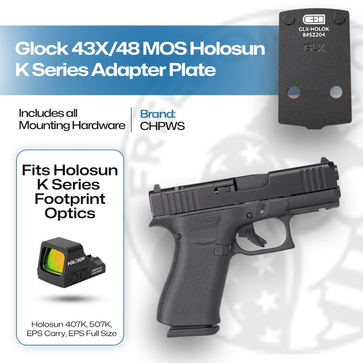 C&H PLT For GLK MOS To Holo 407K - Pistol Optic Mounting Plate