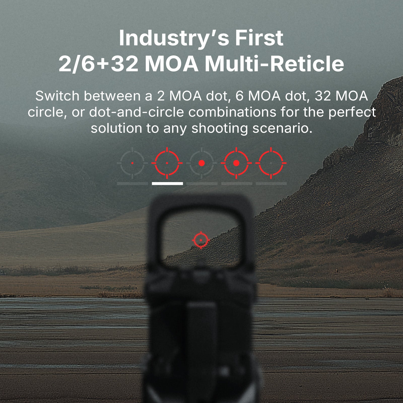Osight XR Enclosed Red Dot Sight, RMR Footprint, 2/6+32 MOA Multi