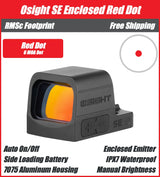Osight SE Enclosed Red 6 MOA Dot, Side Battery, RMSc Footprint