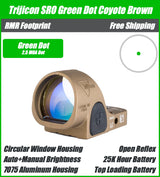 Trijicon SRO Green Dot Sight Coyote Brown - Round Window - 2.5 MOA Dot - 7075 T6 Aluminum - RMR Footprint