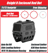 Osight R Enclosed Red Dot Sight - 2 MOA Dot & 65 MOA Circle Multi-Reticle, Micro T1/T2 Footprint