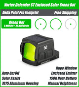 Vortex Defender ST Enclosed Solar Green Dot, DPP Footprint, 32 MOA Circle + 3 MOA Dot Reticle, DFST-MGD3-E