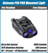 Holosun PID PRO Mounted Light - Green Laser, IR Laser, White Light, IR Illuminator