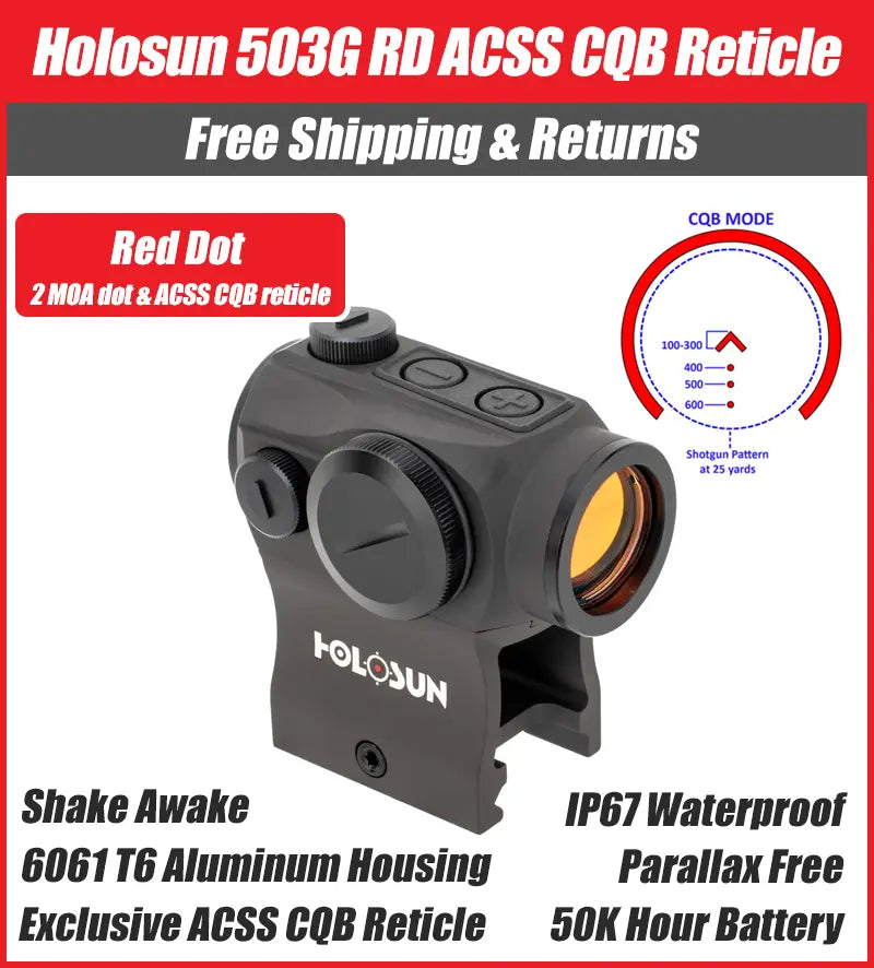 Holosun 503G Red Dot - ACSS CQB Reticle - HS503G-ACSS Holosun 503G Red Dot - ACSS CQB Reticle - HS503G-ACSS