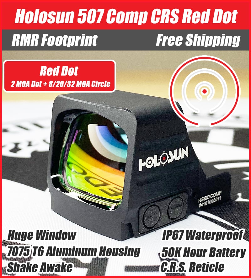 Holosun 507 Comp Red Huge Competition Window Rmr Footprint Crs R