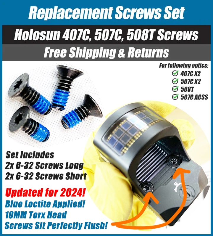 Holosun 407C, 507C, 508T Replacement Screw Set
