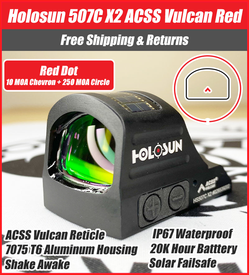 Holosun 507C X2 Red Dot ACSS Vulcan Reticle - HS507C-X2-ACSS