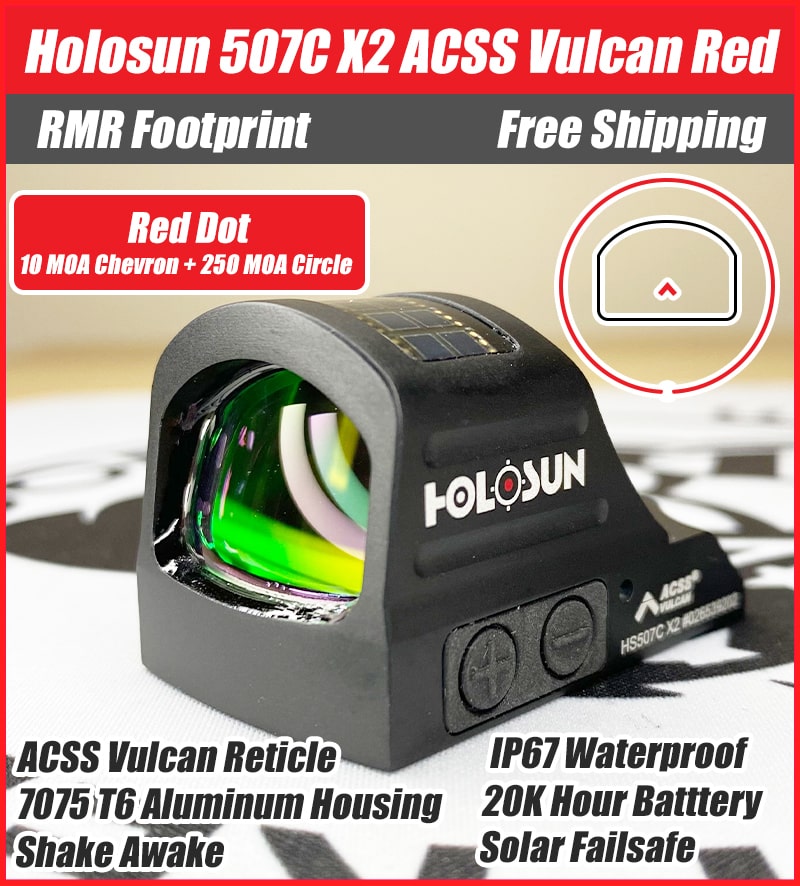 OPEN BOX [LIKE NEW] Holosun 507C X2 Red Dot ACSS Vulcan Reticle