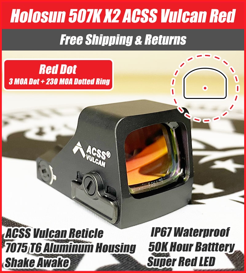 Holosun 507K X2 Red Dot ACSS Vulcan Reticle - HS507K-X2-ACSS