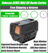 Holosun AEMS MAX - Ronin Series - Red Dot - Green Dot - Engraved Ronin Dragon Logo