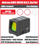 Holosun AEMS-MICRO, Enclosed Pistol Red Dot Sight, RMSc Footprint, Solar Failsafe - AEMS-MICRO-RD