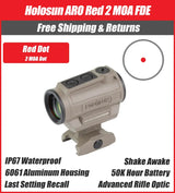 Holosun FDE ARO Red 2MOA Dot Only Reticle 22mm Housing, Shake Awake, 1/3 Co-Witness - ARO-RD2-FDE