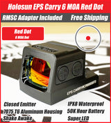 Holosun EPS Carry 6 MOA Red Dot, K Series Footprint (Modified RMSc), RMSc Adapter Plate Included, Side Battery - EPS-CARRY-RD-6