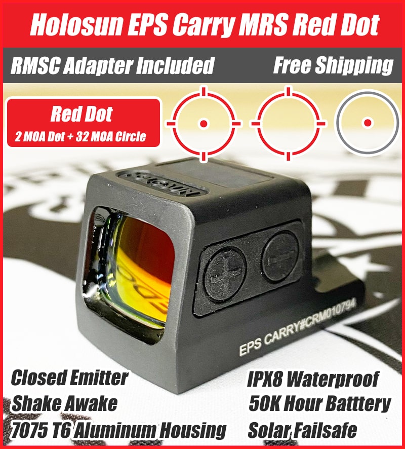 Holosun EPS Carry MRS Red Dot 32 MOA Circle 2 MOA Dot Solar Failsafe - EPS-CARRY-RD-MRS