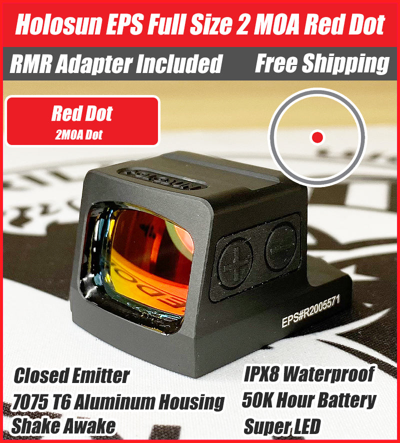 Holosun EPS Full Size 2 MOA Red Dot Closed Emitter Sight - EPS-RD-2