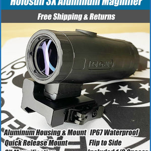 Holosun Magnifer, 3X Power, Aluminum Housing - HM3X