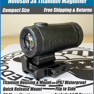 Holosun Magnifier, 3X Power, Titanium Housing - HM3XT