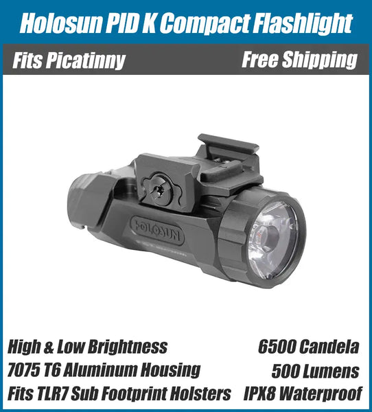 Holosun PID K, Compact Light, 500 Lumens, 6,500 Candela, Universal