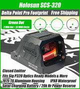 Holosun SCS 320, 20k Hr Power Reserve, Solar Rechargeable Battery, 32 MOA Circle & 2 MOA Green Dot, MRS Reticle, Delta Point Pro Footprint, Enclosed Emitter - SCS-320-GR