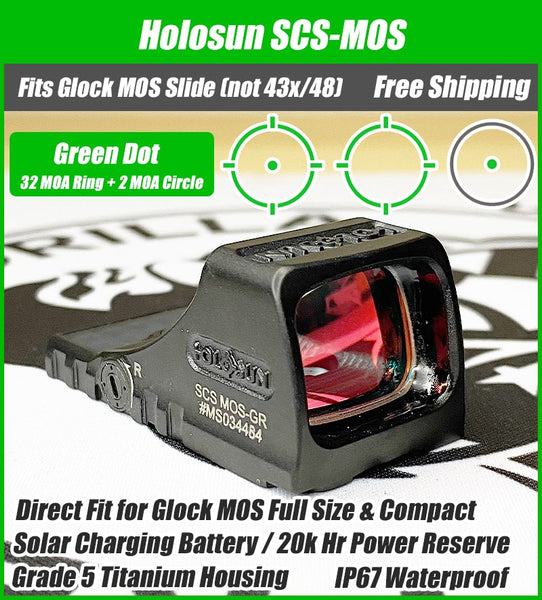 HOLOSUN SCS MOS ドットサイト green Holosun SCS MOS IN STOCK Low Price Guarantee Free Shipping