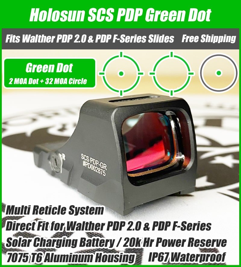Holosun SCS Series Optics - Green Dot Sights - MRS Reticle - Solar Rec ...