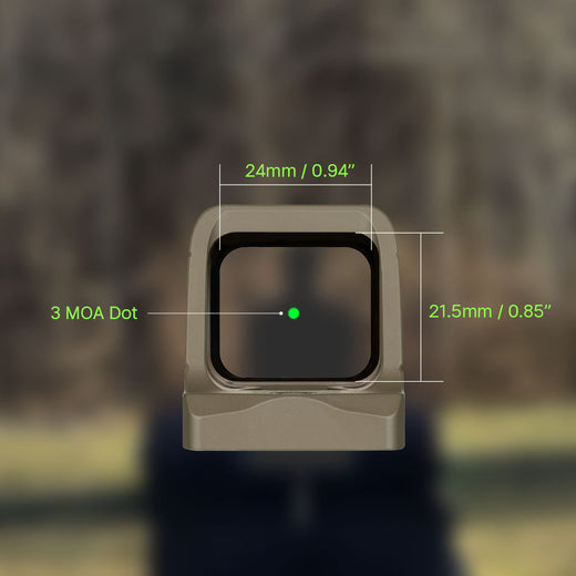 Olight FDE Osight Green Dot - 3 MOA - Magnetic Charging Cover - RMR Footprint