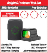 Osight S Enclosed Emitter Red Dot - 32 MOA Circle + 2 MOA - RMSc Footprint - Magnetic Charging