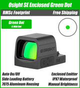 Osight SE Enclosed Green 6 MOA Dot, Side Battery, RMSc Footprint