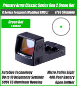 Primary Arms Classic Series Green 3 MOA Dot Gen 2 with Autolive - 21mm Micro Reflex Sight - RMSc Footprint - PA-CLX-MRSC-G2-G