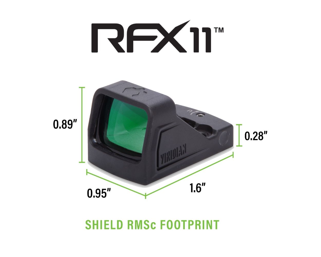 Viridian RFX 11 3 MOA Green Dot Sight - RMSc Footprint - High Strength ...