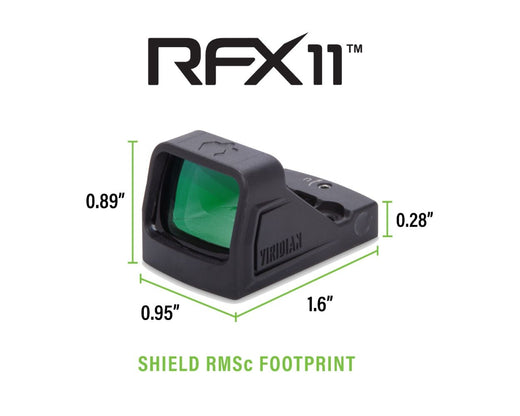 OPEN BOX [LIKE NEW]  Viridian RFX 11 3 MOA Green Dot Sight - RMSc Footprint - High Strength Polymer Housing