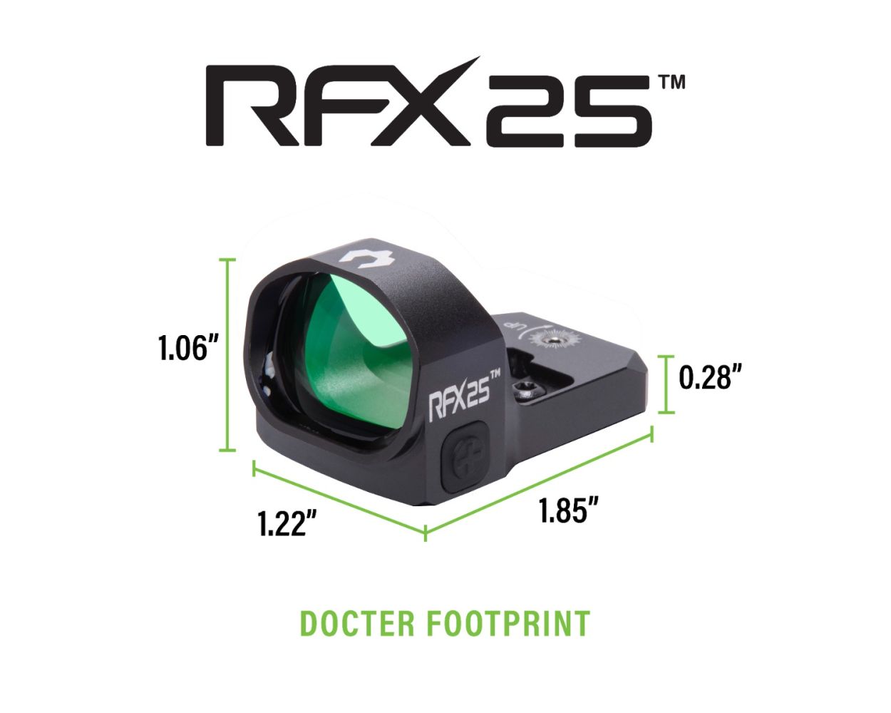 Viridian RFX 25 3 MOA Green Dot Sight - Docter/DPP Footprint - 6061 T6 Aluminum