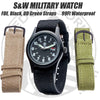 S&W Men's Military Watch, Black Face, OD Green, Black, FDE Interchangeable Straps, 30 Meter Waterproof