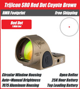 Trijicon SRO Red Dot Sight Coyote Brown - Round Window - Available in 1, 2.5, and 5 MOA Versions - 7075 T6 Aluminum - RMR Footprint