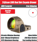 Trijicon SRO Red Dot Sight Coyote Brown - Round Window - Available in 1, 2.5, and 5 MOA Versions - 7075 T6 Aluminum - RMR Footprint