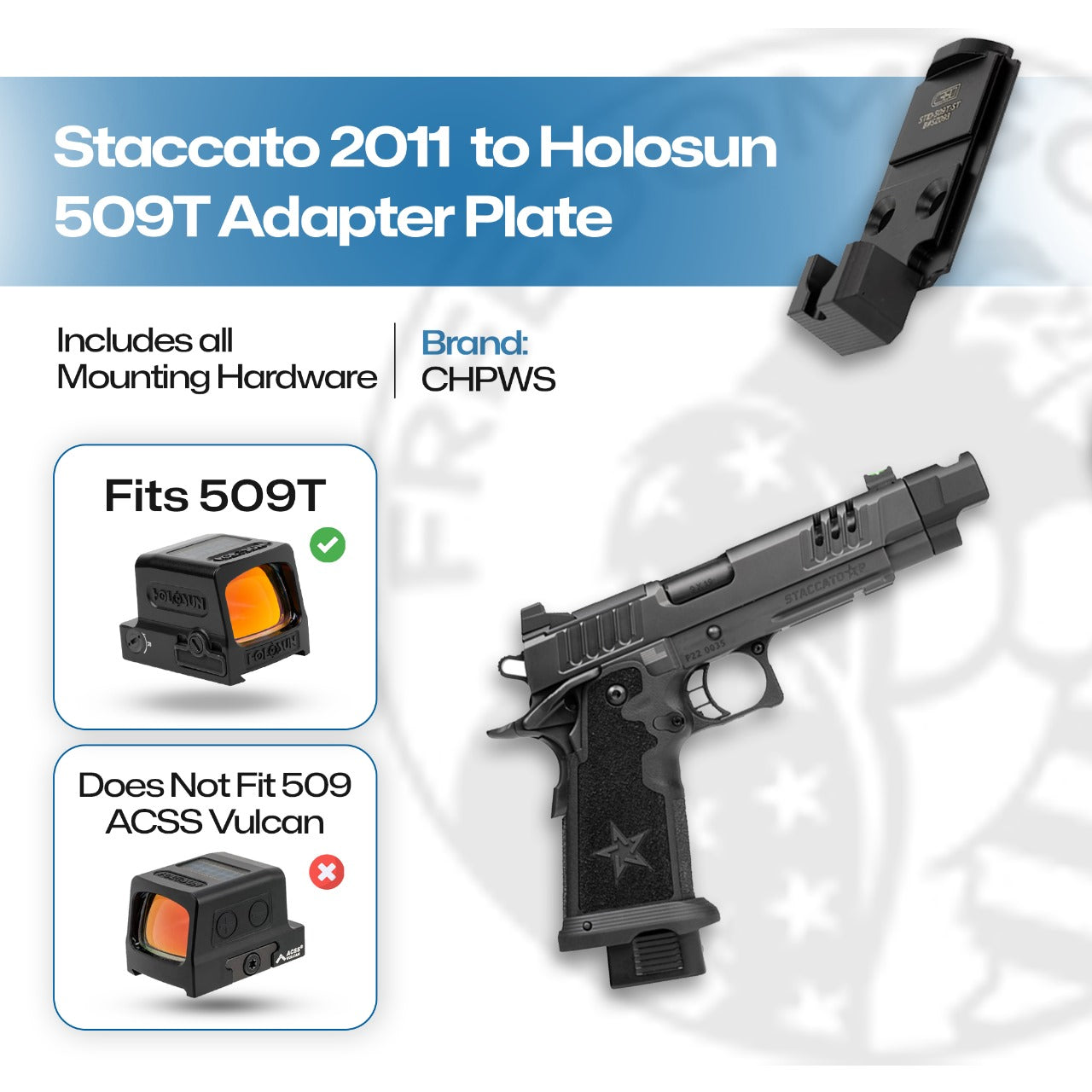Staccato 2011 to Holoson 509T Adapter Plate - CHPWS