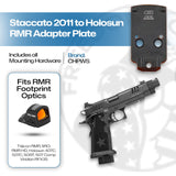 Staccato 2011 to RMR/Holosun 407C/507C/508C/508T Adapter Plate - Steel - CHPWS - STID-RH-GDT-ST