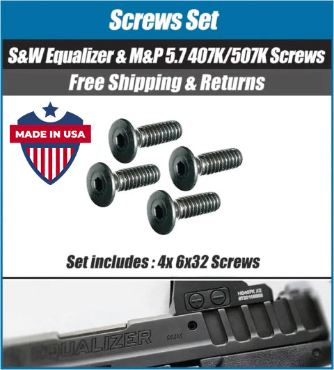 S&W Equalizer, M&P 5.7, M&P 22 Magnum, Shield Plus Carry Comp 407K/507K Screws - Set of 4