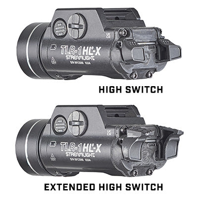 Streamlight TLR-1 HL-X, 1500 Lumens Pistol Light, SL-B9 Batteries, 1 Hr Runtime, Matte Finish, Black with Silver Ring