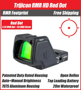 Trijicon RMR HD Red Dot Sight Black - 7075 T6 Aluminum - Available in 55 MOA Outer Ring + 1 MOA or 3.25 MOA Center Dot