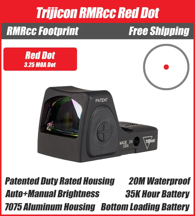Trijicon RMRcc Micro Red Dot Sight Black - 7075 T6 Aluminum