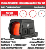 Vortex Defender-ST Enclosed Solar Micro Red Dot — DeltaPoint Pro Footprint, 3 MOA Dot & 32 MOA Circle Reticle - DFST-MRD3-E