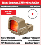 Vortex Defender XL FDE 5 MOA Red Dot Sight, DPP Footprint, DFXL-MRD5-T